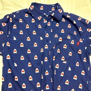 RSVLT Chomp Shark Medium Button Down Short Sleeve